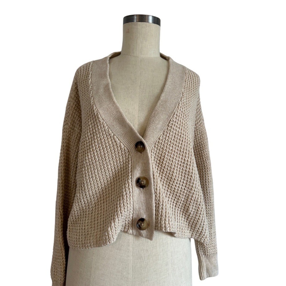 Eberjey Tan Knit Cardigan Sweater - size S